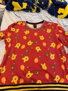 Disney Red Winnie the Pooh Honey Pot Sweatshirt with Yellow Accents